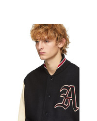 Gucci Black And White Patch Bomber Jacket