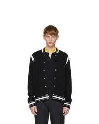 Givenchy Black And White Teddy 4g Varsity Bomber Jacket