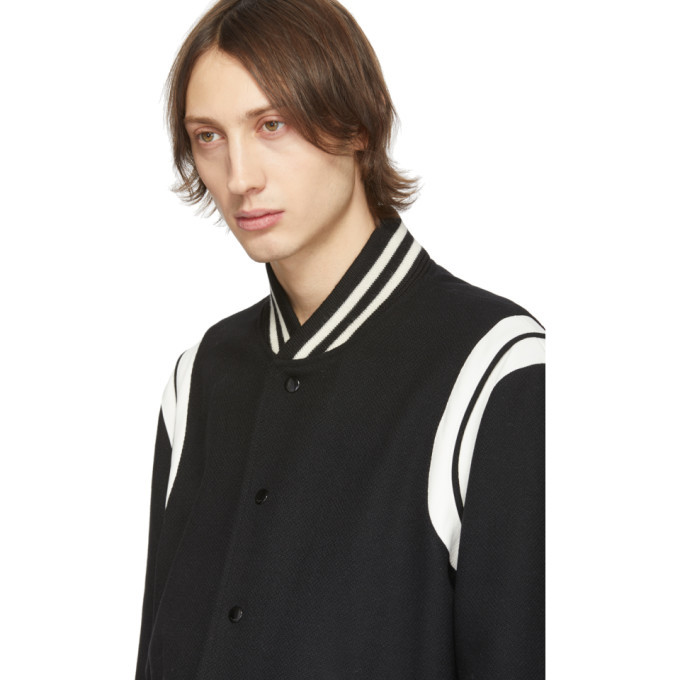 Saint Laurent Classic Teddy Jacket Black & White