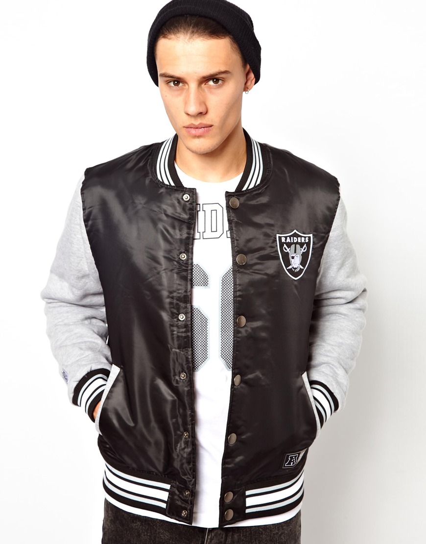 Majestic Raiders Baseball Jacket With Jersey Sleeves | Where to ...