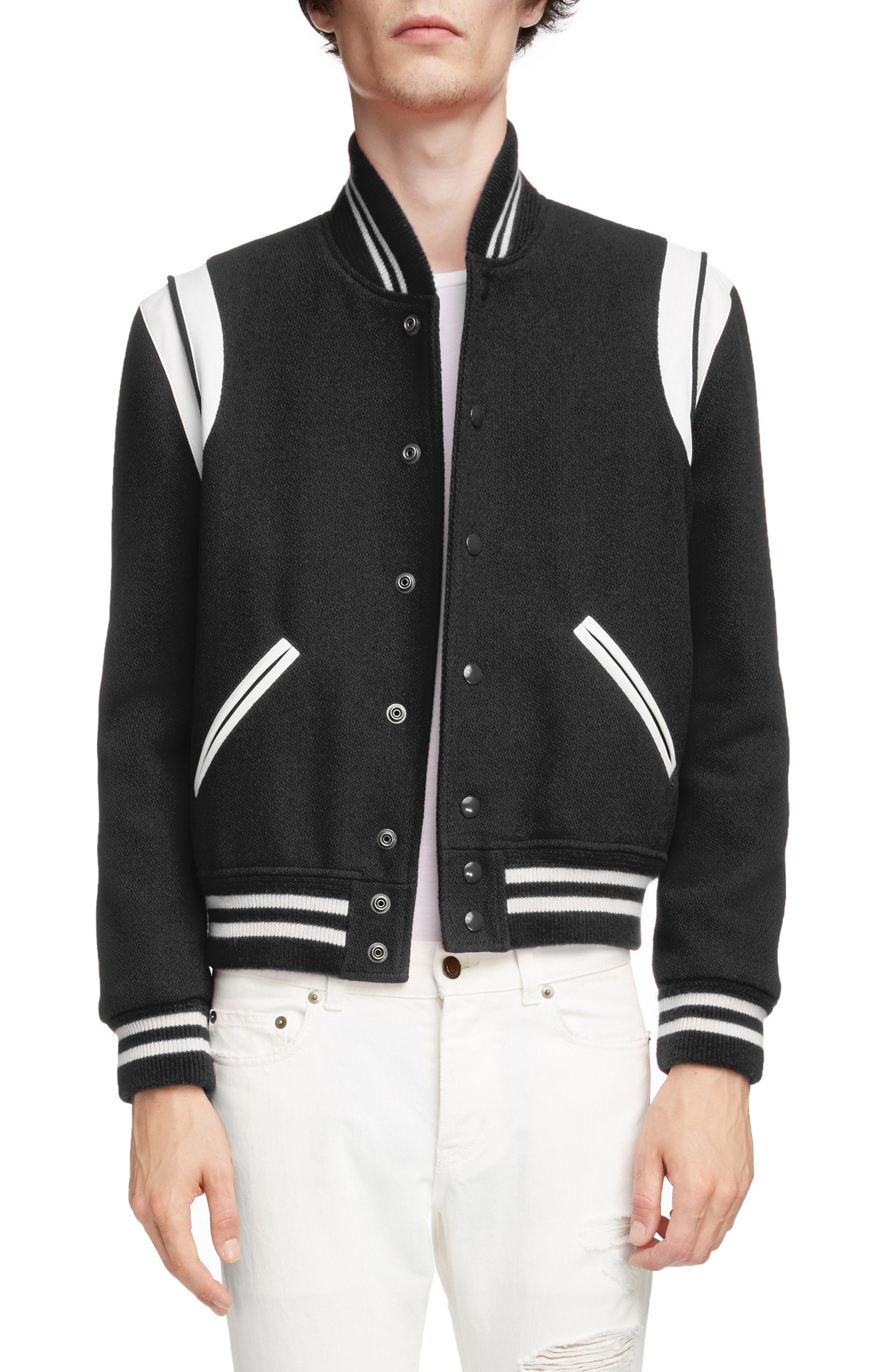 Saint Laurent Teddy Wool Varsity Jacket, $2,390 | Nordstrom | Lookastic