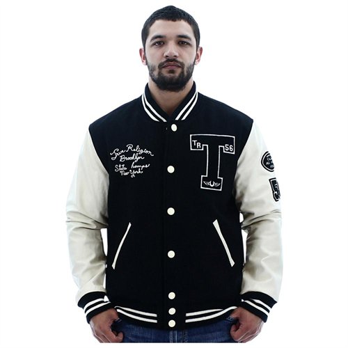 black and white true religion jacket