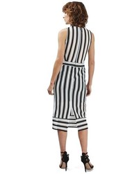Topshop Airtex Mesh Stripe Midi Dress