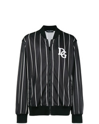 Dolce & Gabbana Striped Logo Bomber Jacket