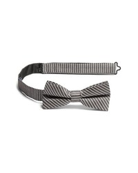 Black and White Vertical Striped Bow-tie