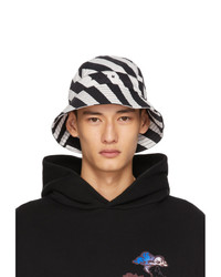 Black and White Vertical Striped Bucket Hat