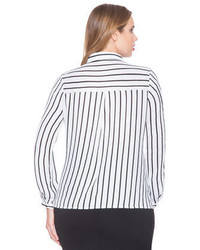 ELOQUII Plus Size Soft Stripe Oxford