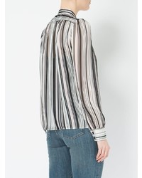 Giambattista Valli Mandarin Neck Striped Shirt