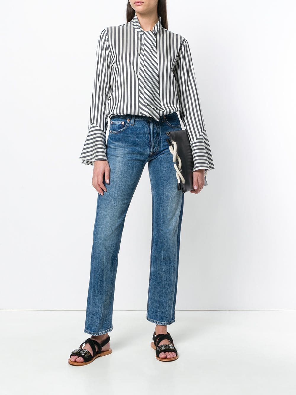 Etro Striped Pussy Bow Shirt, $300 | farfetch.com | Lookastic