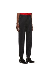 Paul Smith Black And Off White Poplin Pinstripe Trousers
