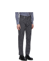 Daniel W. Fletcher Navy And White Striped Jeans