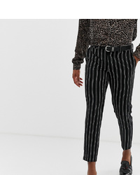 Heart & Dagger Skinny Crop Smart Trousers In Monochrome Stripe