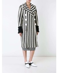 Victoria Beckham Striped Double Breasted Coat