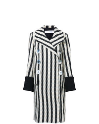 Victoria Beckham Striped Double Breasted Coat