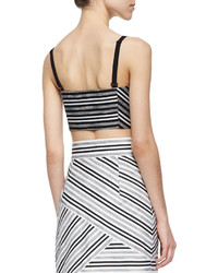 Milly Striped Fitted Crop Top