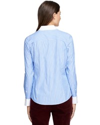 Brooks Brothers Petite Non Iron Fitted Bold Stripe Dress Shirt