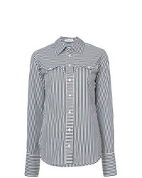 Tome Pinstripe Shirt With Chest Cutouts