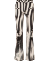Black and White Vertical Striped Flare Pants