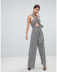 Missguided Multiway Wide Leg Striped Jumpsuit