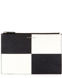 Givenchy Check Medium Leather Pouch Blackwhite