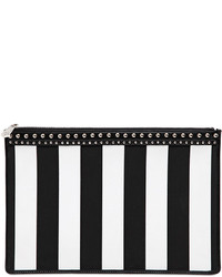 Givenchy Striped Coated Canvas Pouch With Studs