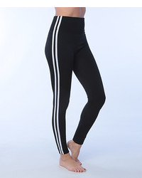 white consumer heroin Black White Stripe Fleece Sport Leggings, $29 | Zulily | Lookastic