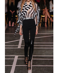 Givenchy Blouse In Black And White Striped Silk Chiffon