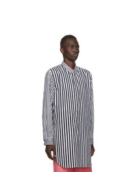 Comme Des Garcons Homme Plus Black And White Broadcloth Stripe Shirt