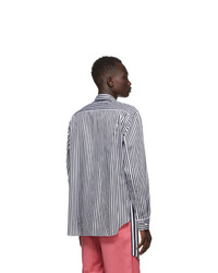 Comme Des Garcons Homme Plus Black And White Broadcloth Stripe Shirt