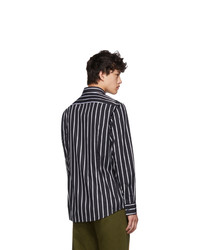 BOSS Black And White Stripe Jango Slim Fit Shirt