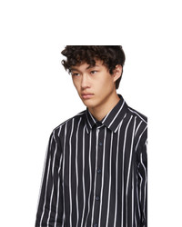 BOSS Black And White Stripe Jango Slim Fit Shirt