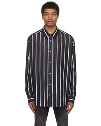 AMI Alexandre Mattiussi Black Striped Oversized Shirt