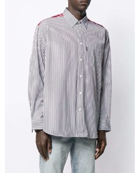 Versace Contrast Panel Striped Shirt
