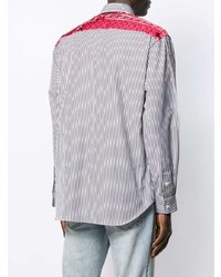 Versace Contrast Panel Striped Shirt