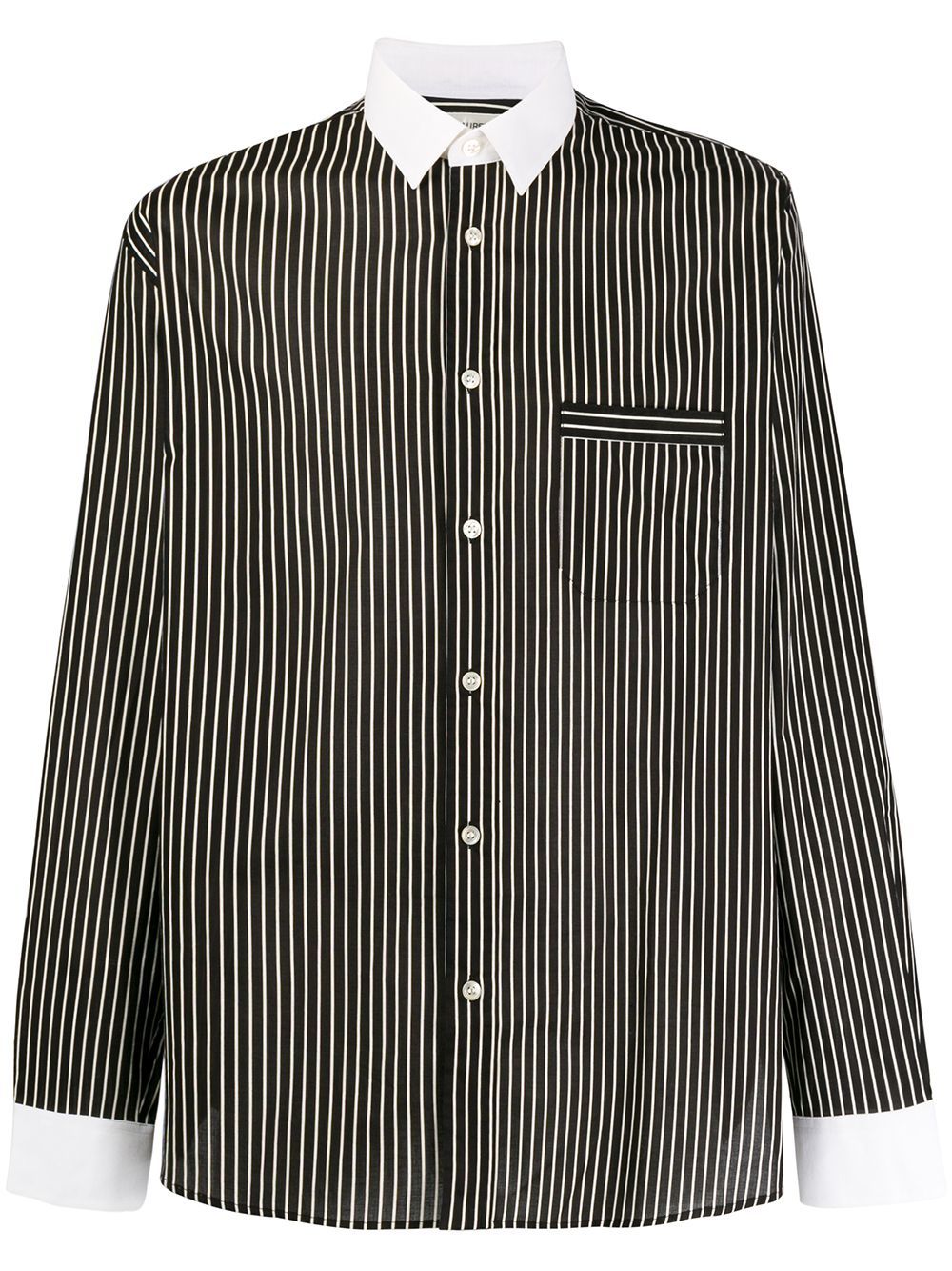 Saint Laurent Striped Contrasting Collar Shirt, $510 | farfetch.com ...