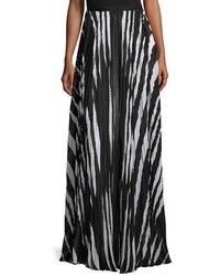 Black and White Vertical Striped Maxi Skirt
