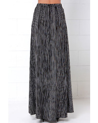 LuLu*s Stripe Left Or Right Black And White Striped Maxi Skirt