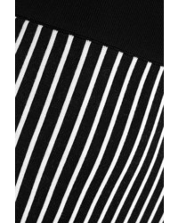 Christopher Kane Stripes Flowers Stretch Jersey Maxi Skirt Black