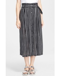 A.L.C. Mcdermott Stripe Silk Midi Skirt