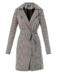 Black and White Vertical Striped Outerwear