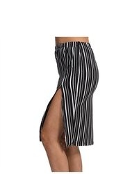 G2 Fashion Square Vertical Striped Side Slit Skirt