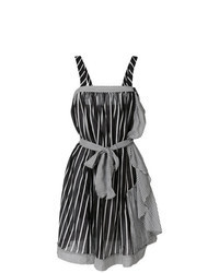 Black and White Vertical Striped Shift Dress