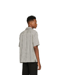 AMI Alexandre Mattiussi Black And Off White Striped Shirt
