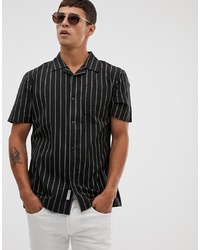 Bellfield Regular Fit Shirt In Black Stripe