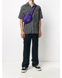 Off-White Stripe Pattern Bowling Shape Shirt