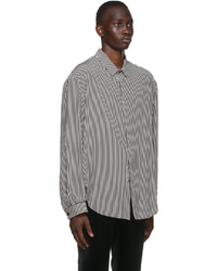 Saint Laurent Black Off White Striped Shirt