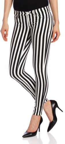 black and white vertical striped jeans