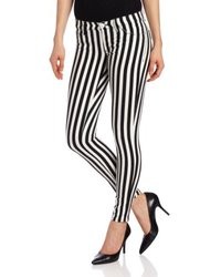 Hudson Jeans Krista Skinny Jean In Black White Stripe