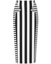 Black and White Vertical Striped Skirt