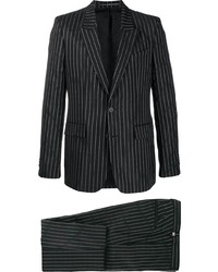 Black and White Vertical Striped Suit